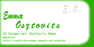 emma osztovits business card